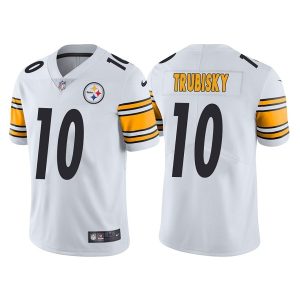 Men's Pittsburgh Steelers #10 Mitchell Trubisky White Vapor Untouchable Limited Stitched Jersey - Custom Name