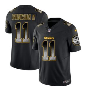 Men's Pittsburgh Steelers #11 Allen Robinson II Black 2023 F.U.S.E. Smoke Vapor Untouchable Limited Stitched Jersey - Custom Name