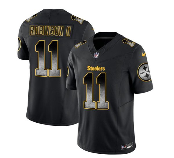 Men's Pittsburgh Steelers #11 Allen Robinson II Black 2023 F.U.S.E. Smoke Vapor Untouchable Limited Stitched Jersey - Custom Name