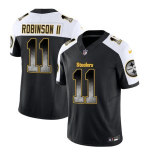 Men's Pittsburgh Steelers #11 Allen Robinson II Black White 2023 F.U.S.E. Vapor Untouchable Limited Stitched Jersey - Custom Name