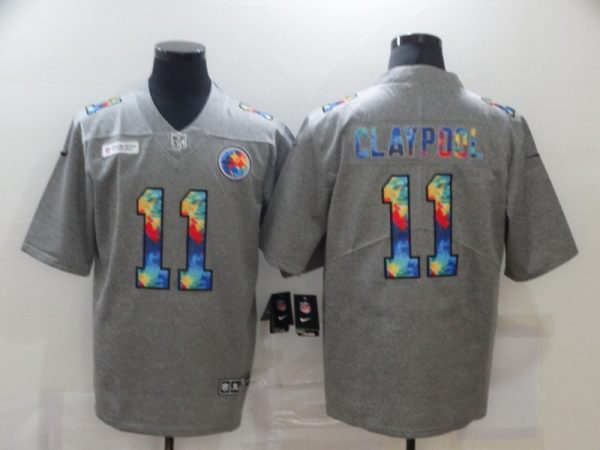 Men's Pittsburgh Steelers #11 Chase Claypool 2020 Grey Crucial Catch Limited Stitched Jersey - Custom Name