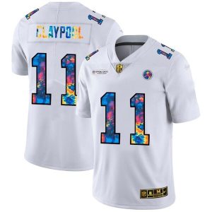 Men's Pittsburgh Steelers #11 Chase Claypool 2020 White NFL Crucial Catch Limited Stitched Jersey - Custom Name