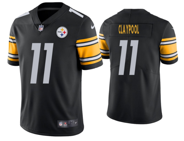Men's Pittsburgh Steelers #11 Chase Claypool Black NFL Vapor Untouchable Limited Stitched Jersey - Custom Name