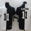 Men's Pittsburgh Steelers #11 Chase Claypool Black&White NFL Split Limited Stitched Jersey - Custom Name