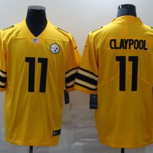 Men's Pittsburgh Steelers #11 Chase Claypool Gold NFL Inverted Legend stitched Jersey - Custom Name
