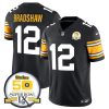 Men's Pittsburgh Steelers #12 Terry Bradshaw Black 2024 F.U.S.E. 50th Anniversary Of Super Bowl IX Vapor Untouchable Limited Stitched Jersey - Custom Name
