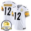 Men's Pittsburgh Steelers #12 Terry Bradshaw White 2024 F.U.S.E. 50th Anniversary Of Super Bowl IX Alternate Vapor Untouchable Limited Stitched Jersey - Custom Name