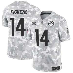 Men's Pittsburgh Steelers #14 George Pickens 2024 F.U.S.E Arctic Camo Salute to Service Limited Stitched Football Jersey - Custom Name