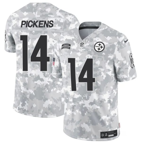 Men's Pittsburgh Steelers #14 George Pickens 2024 F.U.S.E Arctic Camo Salute to Service Limited Stitched Football Jersey - Custom Name
