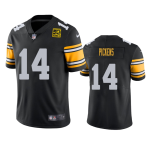 Men's Pittsburgh Steelers #14 George Pickens Black 2023 50th Anniversary Vapor Untouchable Limited Jersey - Custom Name