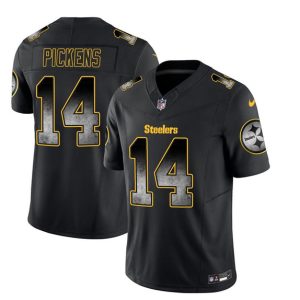 Men's Pittsburgh Steelers #14 George Pickens Black 2023 F.U.S.E. Smoke Vapor Untouchable Limited Stitched Jersey - Custom Name