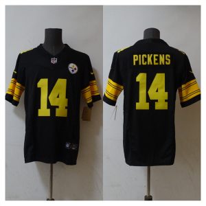 Men's Pittsburgh Steelers #14 George Pickens Black 2023 F.U.S.E. Vapor Untouchable Color Rish Limited Jersey - Custom Name