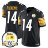 Men's Pittsburgh Steelers #14 George Pickens Black 2024 F.U.S.E. 50th Anniversary Of Super Bowl IX Alternate Vapor Untouchable Limited Stitched Jersey - Custom Name