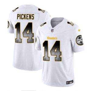Men's Pittsburgh Steelers #14 George Pickens White 2023 F.U.S.E. Smoke Vapor Untouchable Limited Stitched Jersey - Custom Name