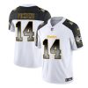 Men's Pittsburgh Steelers #14 George Pickens White Black 2023 F.U.S.E. Smoke Vapor Untouchable Limited Stitched Jersey  - Custom Name