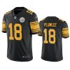 Men's Pittsburgh Steelers #18 John Rhys Plumlee Black Color Rush Untouchable Limited Stitched Jersey - Custom Name