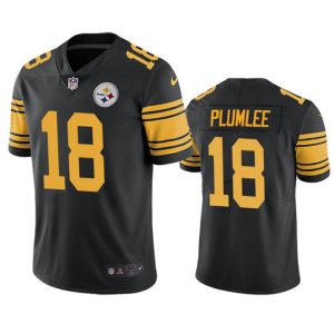 Men's Pittsburgh Steelers #18 John Rhys Plumlee Black Color Rush Untouchable Limited Stitched Jersey - Custom Name