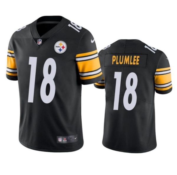 Men's Pittsburgh Steelers #18 John Rhys Plumlee Black Vapor Untouchable Limited Stitched Jersey - Custom Name