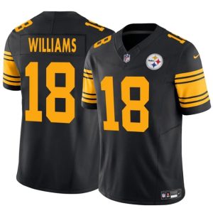 Men's Pittsburgh Steelers #18 Mike Williams Black 2024 F.U.S.E. Color Rush Limited Stitched Jersey1 - Custom Name
