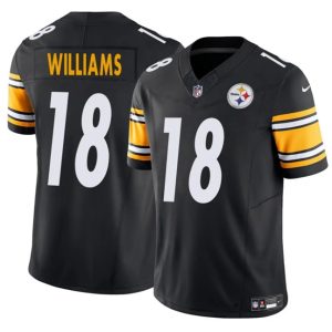 Men's Pittsburgh Steelers #18 Mike Williams Black 2024 F.U.S.E. Vapor Untouchable Limited Stitched Jersey - Custom Name