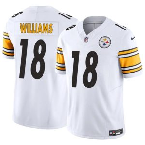 Men's Pittsburgh Steelers #18 Mike Williams White 2024 F.U.S.E. Vapor Untouchable Limited Stitched Jersey - Custom Name
