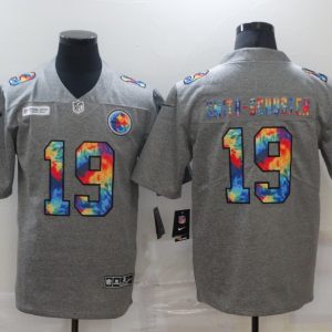 Men's Pittsburgh Steelers #19 JuJu Smith-Schuster 2020 Grey Crucial Catch Limited Stitched Jersey - Custom Name