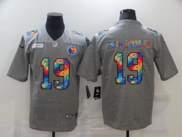 Men's Pittsburgh Steelers #19 JuJu Smith-Schuster 2020 Grey Crucial Catch Limited Stitched Jersey - Custom Name