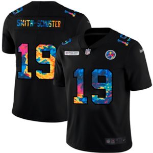 Men's Pittsburgh Steelers #19 JuJu Smith-Schuster Black NFL 2020 Crucial Catch Limited Stitched Jersey - Custom Name