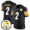 Men's Pittsburgh Steelers #2 Justin Fields Black 2024 F.U.S.E. 50th Anniversary Of Super Bowl IX Alternate Vapor Untouchable Limited Stitched Jersey - Custom Name