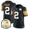 Men's Pittsburgh Steelers #2 Justin Fields Black 2024 F.U.S.E. 50th Anniversary Of Super Bowl IX Vapor Untouchable Limited Stitched Jersey - Custom Name
