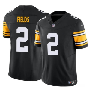 Men's Pittsburgh Steelers #2 Justin Fields Black 2024 F.U.S.E. Vapor Untouchable Limited Stitched Jersey - Custom Name