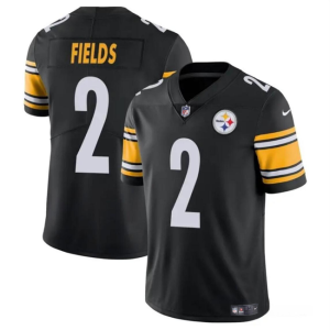 Men's Pittsburgh Steelers #2 Justin Fields Black Vapor Untouchable Limited Stitched Jersey - Custom Name