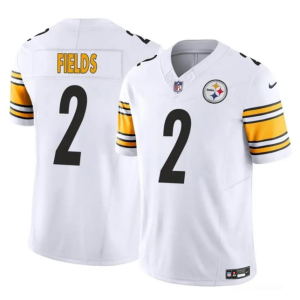 Men's Pittsburgh Steelers #2 Justin Fields White 2024 F.U.S.E.Vapor Untouchable Limited Stitched Jersey - Custom Name