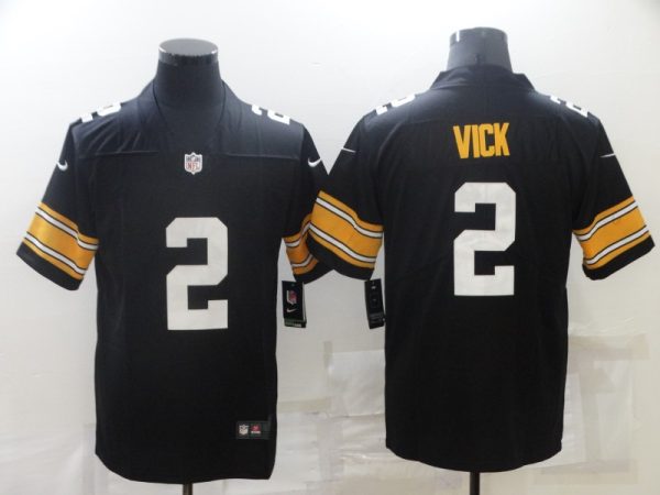 Men's Pittsburgh Steelers #2 Michael Vick Black Limited Stitched Jersey - Custom Name