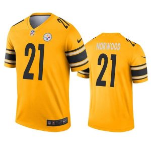 Men's Pittsburgh Steelers #21 Tre Norwood Gold Inverted Legend Stitched Jersey - Custom Name