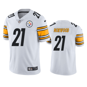 Men's Pittsburgh Steelers #21 Tre Norwood White Vapor Untouchable Limited Stitched Jersey - Custom Name