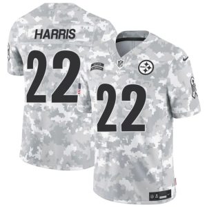 Men's Pittsburgh Steelers #22 Najee Harris 2024 F.U.S.E Arctic Camo Salute to Service Limited Stitched Football Jersey - Custom Name