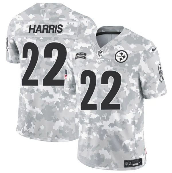 Men's Pittsburgh Steelers #22 Najee Harris 2024 F.U.S.E Arctic Camo Salute to Service Limited Stitched Football Jersey - Custom Name