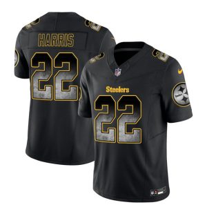 Men's Pittsburgh Steelers #22 Najee Harris Black 2023 F.U.S.E. Smoke Vapor Untouchable Limited Stitched Jersey - Custom Name