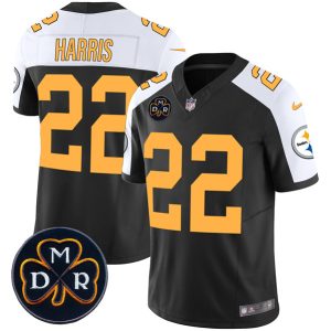 Men's Pittsburgh Steelers #22 Najee Harris Black F.U.S.E. DMR Patch Untouchable Limited Stitched Football Jersey - Custom Name
