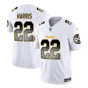 Men's Pittsburgh Steelers #22 Najee Harris White 2023 F.U.S.E. Smoke Vapor Untouchable Limited Stitched Jersey - Custom Name