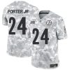 Men's Pittsburgh Steelers #24 Joey Porter Jr. 2024 F.U.S.E Arctic Camo Salute to Service Limited Stitched Football Jersey - Custom Name