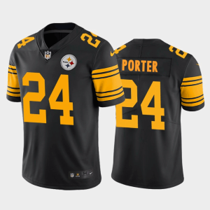 Men's Pittsburgh Steelers #24 Joey Porter Jr. Black 2023 Draft Color Rush Limited Stitched Jersey - Custom Name
