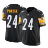 Men's Pittsburgh Steelers #24 Joey Porter Jr. Black 2023 F.U.S.E. With Prem1ere Patch Vapor Untouchable Limited Stitched Football Jersey - Custom Name
