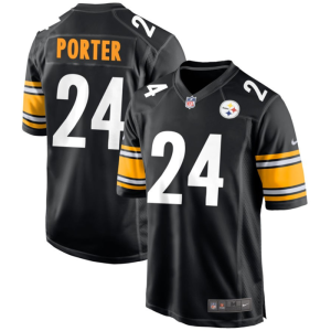 Men's Pittsburgh Steelers #24 Joey Porter Jr. Black Stitched Game Jersey - Custom Name
