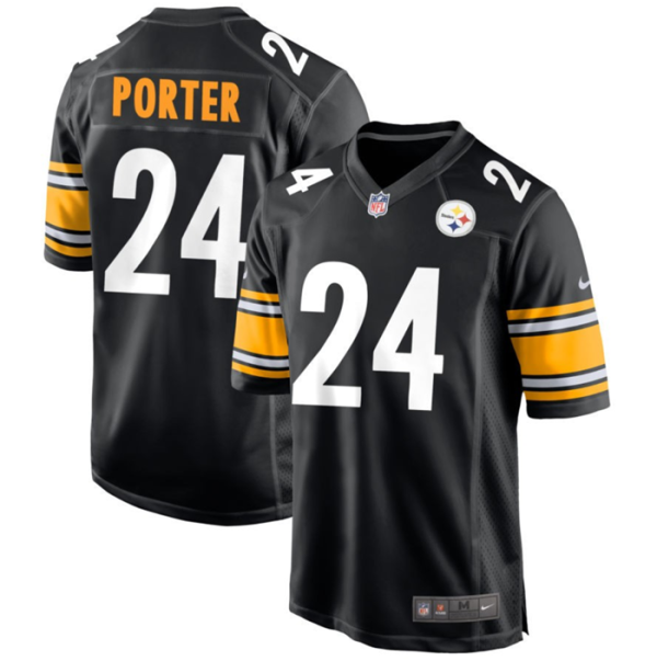 Men's Pittsburgh Steelers #24 Joey Porter Jr. Black Stitched Game Jersey - Custom Name