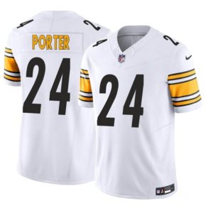 Men's Pittsburgh Steelers #24 Joey Porter Jr. White 2023 F.U.S.E. Vapor Untouchable Limited Stitched Jersey - Custom Name