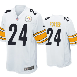 Men's Pittsburgh Steelers #24 Joey Porter Jr. White Stitched Game Jersey - Custom Name