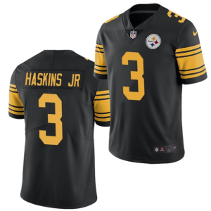 Men's Pittsburgh Steelers #3 Dwayne Haskins Jr. Black Color Rush Limited Stitched Jersey - Custom Name