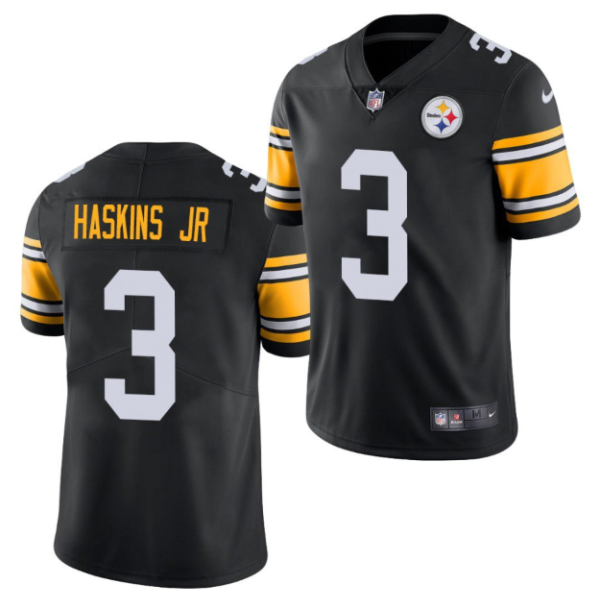 Men's Pittsburgh Steelers #3 Dwayne Haskins Jr. Black Vapor Untouchable Limited Stitched Jersey - Custom Name